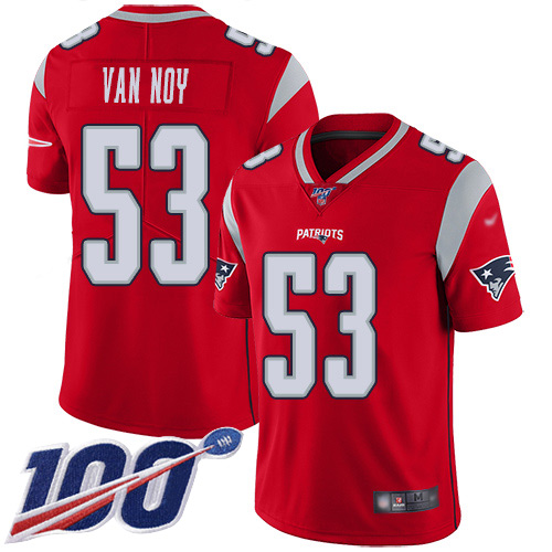 New England Patriots Football #53 100th Season Inverted Legend Limited Red Men Kyle Van Noy NFL Jersey->new england patriots->NFL Jersey